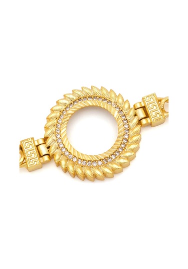 Altın Kaplama İmitasyon Zirkon Taşlı Arpa Modeli Çeyrek Çerçeve Bileklik Blk-1162 Altın