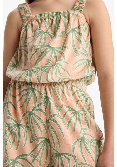 Defacto Kız Çocuk Desenli Askılı Tulum B4814a825hsog189 Turuncu