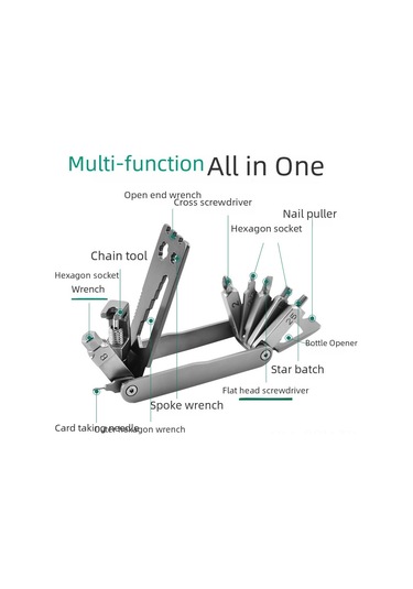 Qingmipy Stainless Steel Bicycle Repair Tool: Portable Multi-functional Compact Tool For Bike Maintenance - Manufacturer Wholesale Oxford Bag Only, No Product Çok Renkli