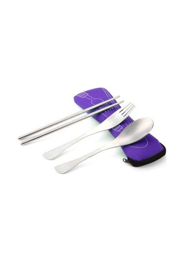 Flybuy Üç Takımı Sones Parçalı Mor Mekan Dış Çatal Bıçak Wx Mor