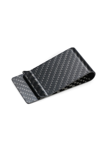 Siyah Karbon Fiber Cüzdan Para Klip Kredi Kartı Kartvizit Siyah Diğer