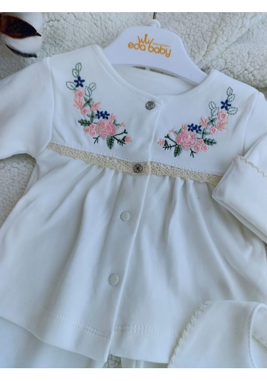 Yeni Doğan Kız Bebek Bahardalı Nakışlı Hastane Çıkışı Zıbın Seti