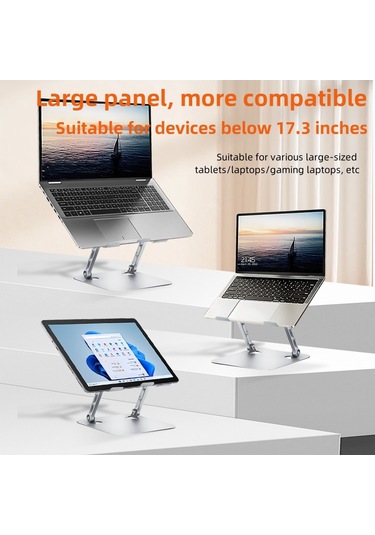 D032 Metal Katlanabilir Dizüstü Tablet Braketi Ayarlanabilir Dizüstü Isı Dağılımı Standı - Gri