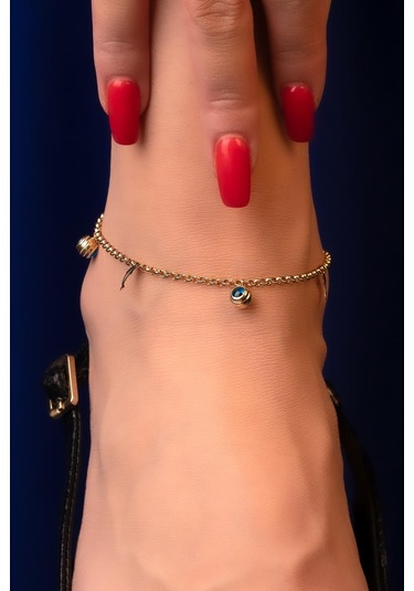 14 Ayar Altın Yunus Gözü Halhal Hal0012 Beyaz