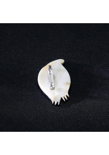 Blucome Moda High-end Göz Broş Kişilik Vahşi Abalone Kabuk Kadın Pin Mavi