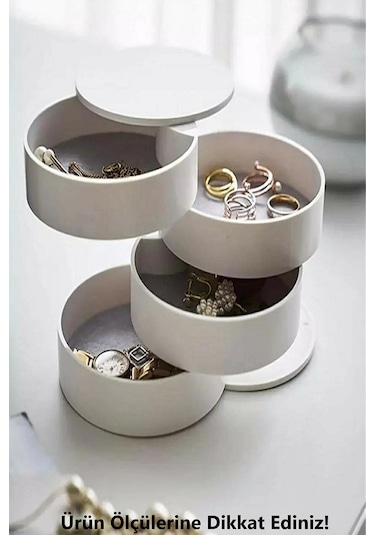 Bayev 4 Katlı Döner Takı Organizeri - Takı Kutusu Organizer