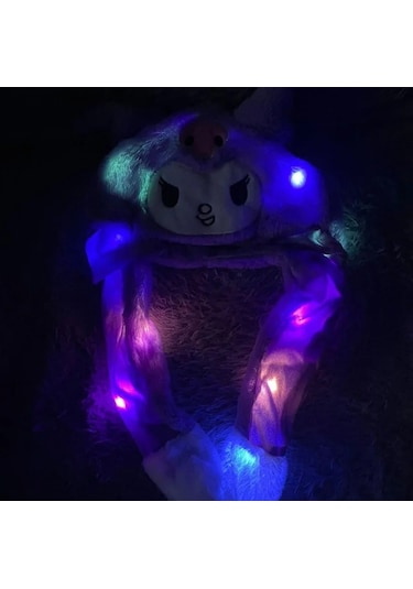 Mj Toys Mor Kulakları Hareket Eden Işıklı Kuromi Şapka Tavşan Şapka Mor