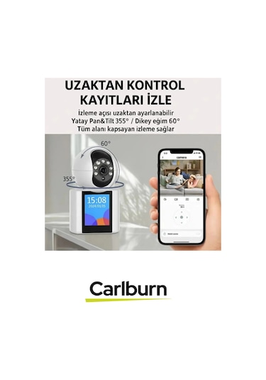2.8 İnç Ips Ekranlı Çift Taraflı Seslendirme Hareket Algılama 4mp Lens 2.4 Ghz Akıllı Ev Kamerası