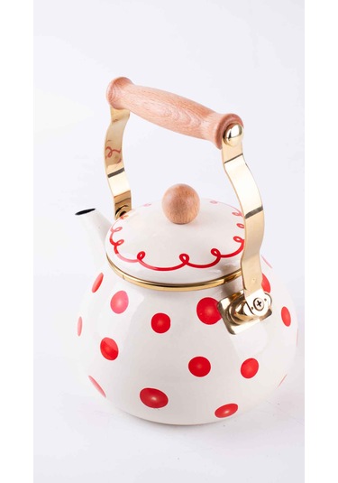 Merry Yılbaşı Özel Emaye Kettle Krem