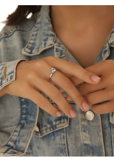 Serebranyj Dom Doğal Topazlı 925 Ayar Gümüş Yüzük 39346634 Gri