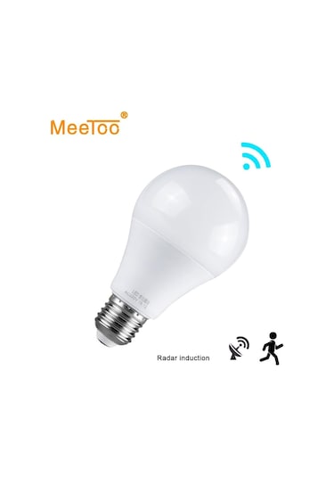 E27 Lampe Led Gece Lambası Hareket Sensörü Ile Ampul Merdiven Koridor Tuvalet Işık 10 Sıcak Beyaz