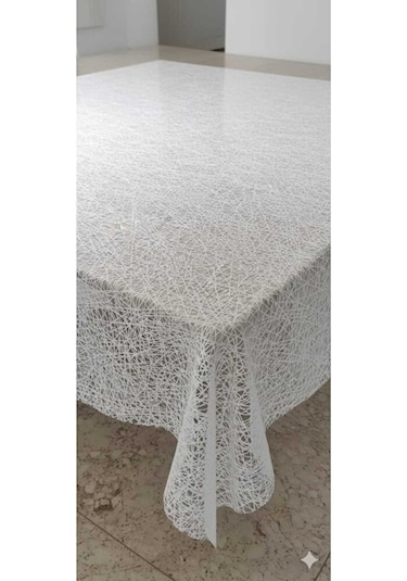 140 X 350 Cm Silinebilir Lüks Masa Örtüsü Şeffaf Hasır Desen Beya Çok Renkli