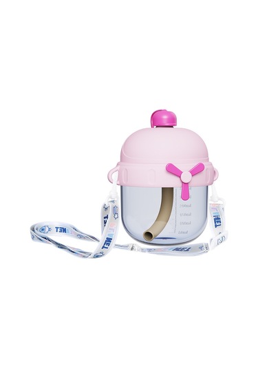 Aurora Ölçekli Jartiyerli Çocuk Süt Bardağı Bebek Öğeme İçme Bardağı Özel Hasır Bardak - Mor Mor