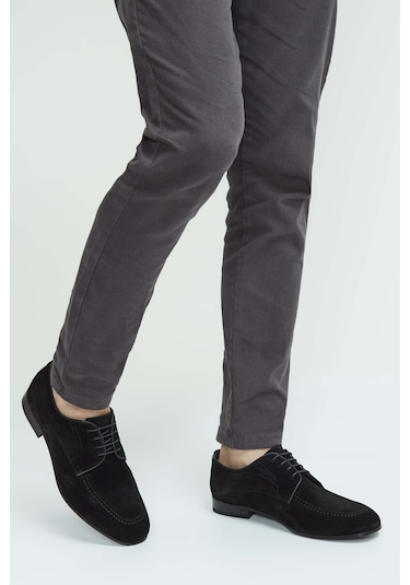 Tamer Tanca Erkek Hakiki Deri Siyah Süet Casual Ayakkabı 183 27302 Erk Ayk Sk23/24 Sıyah Suet Siyah