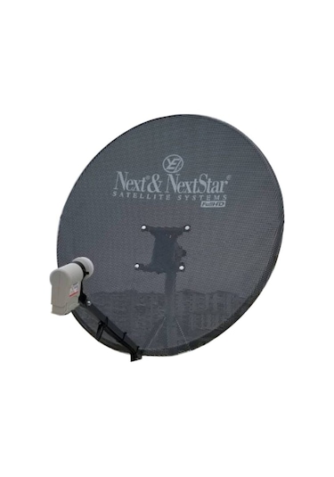 Next&NextStar  85 Cm Delikli Gri Renk Ofset Çanak Anten + Tekli Lnb​