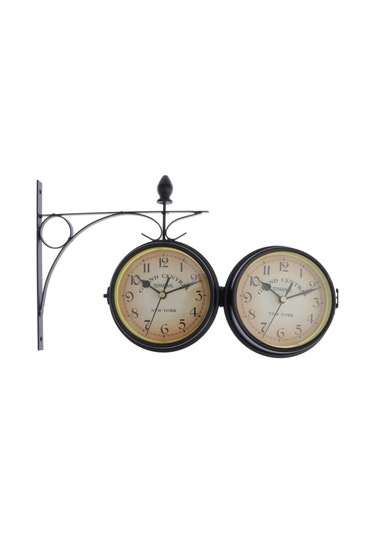 Suntek Yaratıcı Kapalı Açık Asma Braketi Çift Taraflı Duvar Saati Siyah