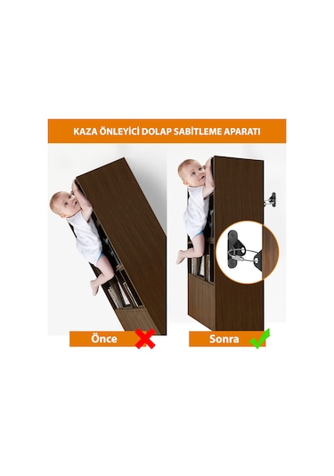Çelik Halatlı Ağır Deprem Dolap Mobilya Gardırop Duvar Sabitleyici