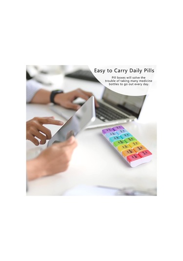 Fosenze Haftalık 14 Bölmeli Saçma Sert İlaç Kutusu - Hermetik Korumalı, Taşınabilir, Gıda Kalitesi Pp Malzeme, İlaç Ve Küçük Eşya Depolama Beyaz
