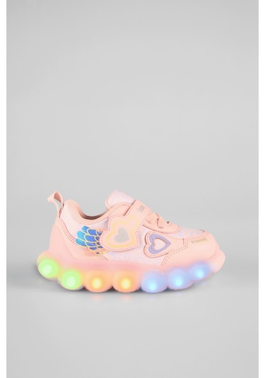Vicco Süse Işıklı Kız Bebek Pudra Spor Ayakkabı Pudra
