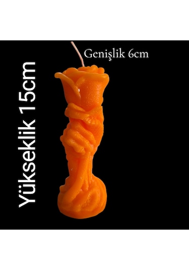 Dekoratif Hayalet Eli Gül Modeli Mum Çok Renkli