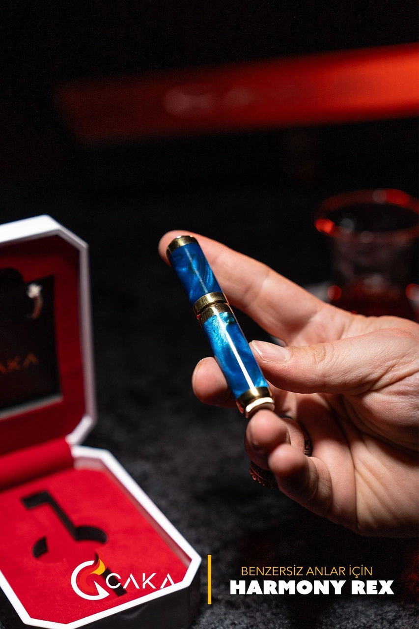 Caka Lighter Harmony Rex Simli Mavi Benzinli Çakmak Mavi