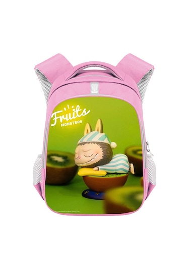 Bubblemall, İlkokul Öğrencileri İçin Şık Ve Büyük Kapasiteli Çift Omuzlu Çocuk Çantası, Moda Ve Rahat Tasarım Yeşil - Turuncu