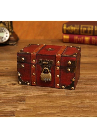 Parolalı Kilitli 1 Adet Retro El Yapımı Ahşap Saklama Kutusu, Parolalı Kilitli Zarif Yüksek Kaliteli Avrupa Tarzı Ev Saklama Kutusu. Diğer