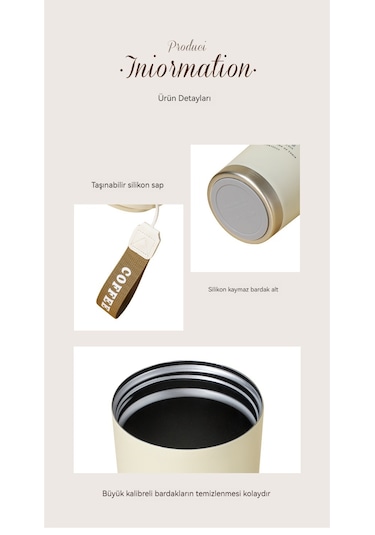 Sorunsuz Çift Kişilik İçecek Termos Bardak-light Cup Beyaz