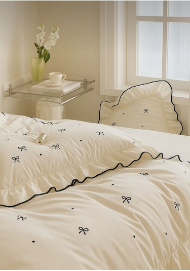 Uçkan Home Soft Elegance %100 Pamuk Çift Kişilik Nevresim Seti Krem--UCZ-000036