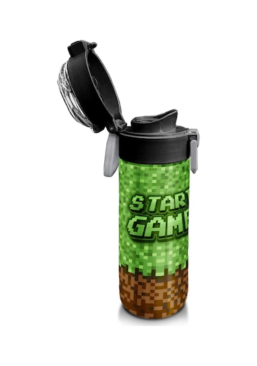 Coral High Kids High Craft Desenli Pipetli Ve Direkt İçim Çelik Termos 500 Ml 31992 Yeşil - Kahverengi