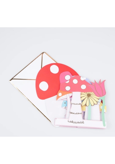 Meri Meri - Mushroom Concertina Card - Mantar Tebrik Kartı