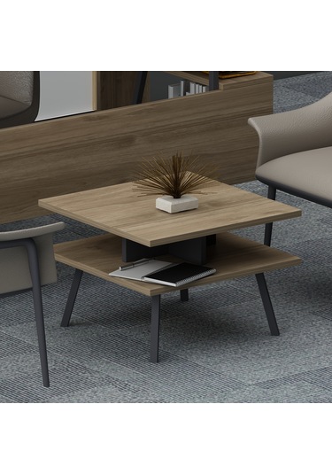 Lagomood İrony Ofis Sehpası Antrasit Ceviz