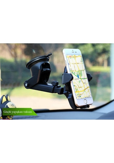 Uzayan Başlıklı Üniversal Vakumlu Araç Içi Telefon Tutucu Al2335