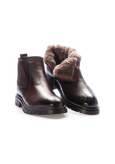 Hakiki Deri Kürklü Erkek Spor Bot 951kma99 Kahve Kahverengi