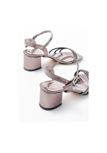 Platin 3 Bantlı Topuklu Kadın Ayakkabı PLATIN Platin