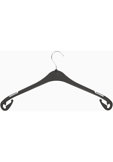 25'li T 43Cm Plastik Üst Grup Askısı - Siyah