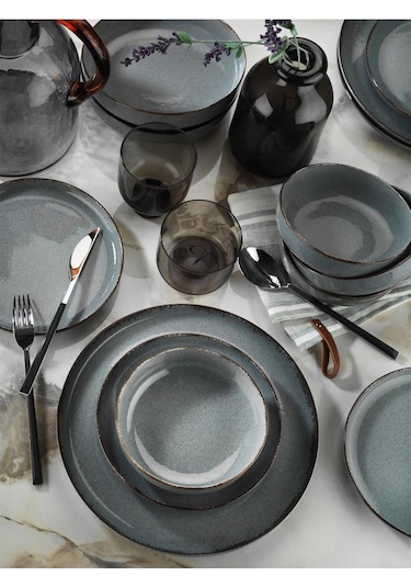 Kütahya Porselen Pearl Mood 24 Parça Yemek Takımı Mavi