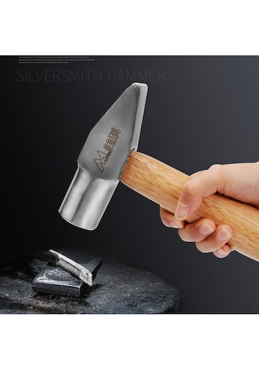 Mytec Orta Gümüşçü Çekiç Aracı Kısa Saplı Küçük Çekiç El Yapımı Yuvarlak Kafa Ördek Gagası Çekiç