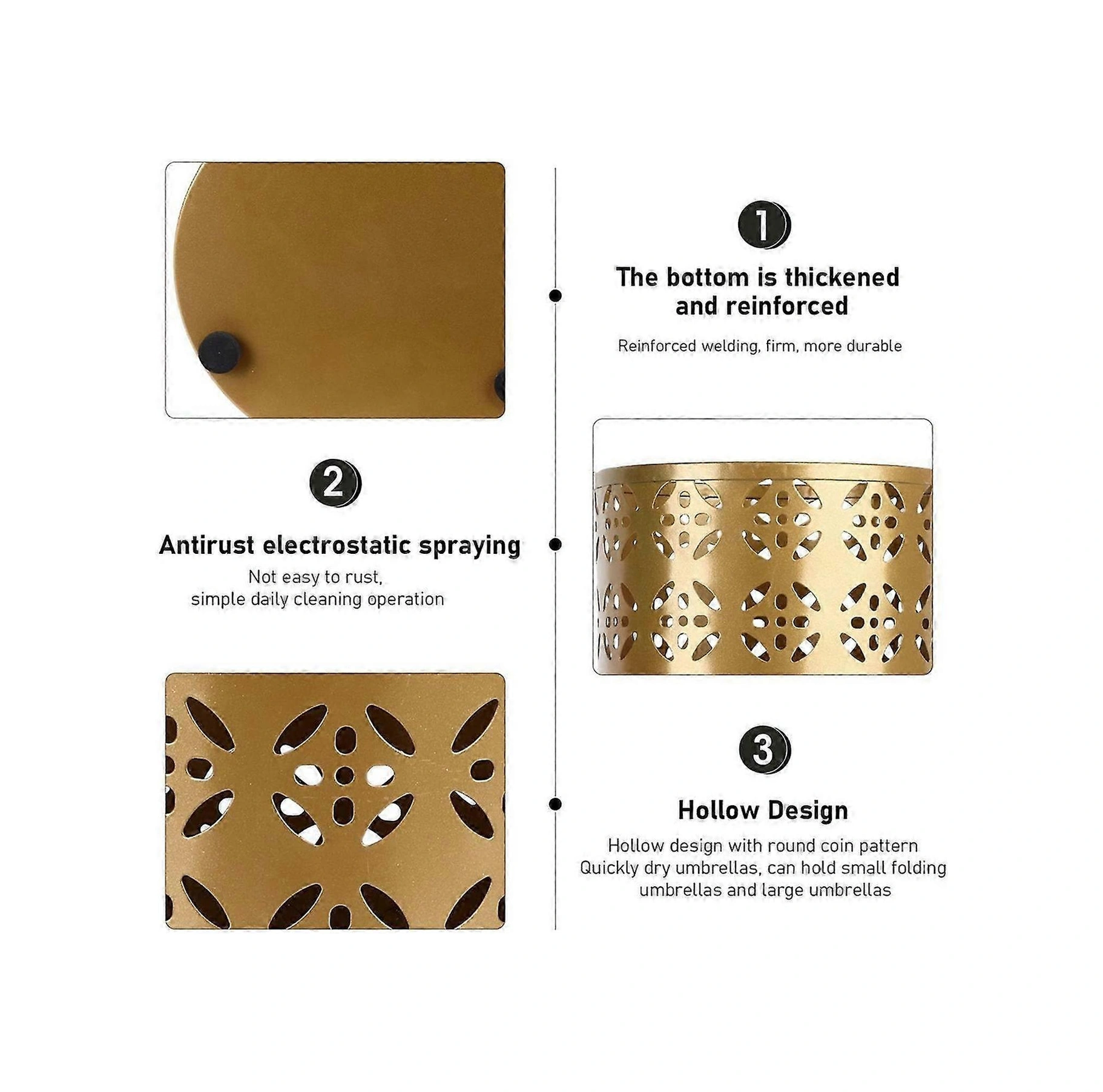 Ev Kullanımı İçin Şemsiye Rafı Ev Kullanımı İçin Şemsiye Saklama Rafı Ayaklı Şemsiye Rafı Yuvarlak Şemsiye Rafı Altın Çok Renkli