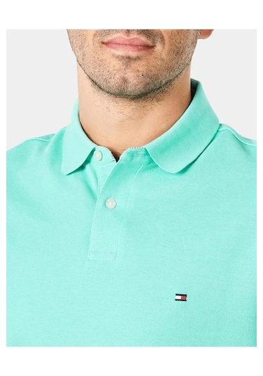 Tommy Hilfiger Polo Yaka Pike Erkek T-shirt Turkuaz