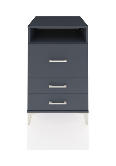 Kronos Komodin Tek Raflı 3 Çekmeceli 60x59x96 Antrasit-antrasit Antrasit