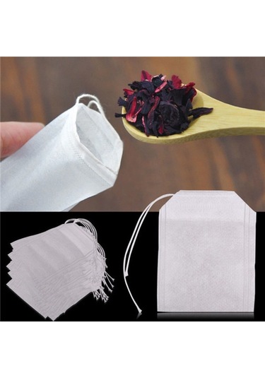 100 Adet Çay Poşetleri Mühürlü Filtre Kağıdı