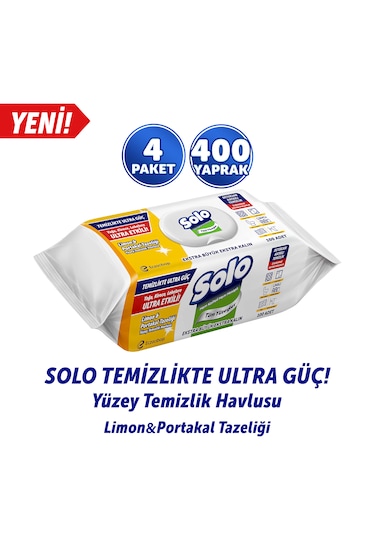 Solo Limon&portakal Tazeliği Yüzey Temizlik Havlusu 4'lü