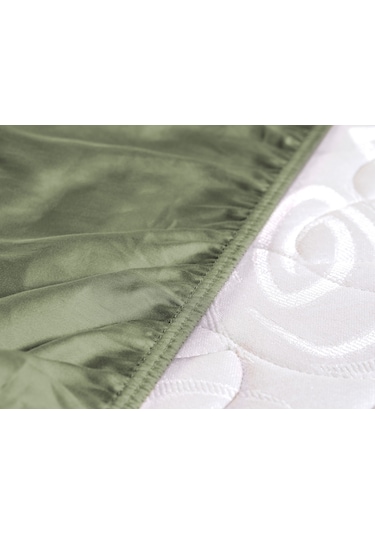 Ciel Çift Kişilik %100 Pamuk Lastikli Saten Çarşaf - Haki 8684427179673 Çok Renkli