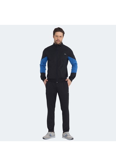 Slazenger RAPID Erkek Fermuarlı Dik Yaka Cepli Lacivert Eşofman Takımı
