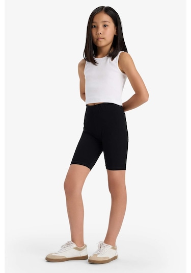 Defacto Kız Çocuk Biker Penye 2li Tayt B7616a825smbk81 SiYAH