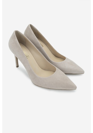 Valmenti Kadın Hakiki Deri Bej Süet Topuklu Ayakkabı 1074 2031 Bn Ayk Y25 Bej Suet Bej