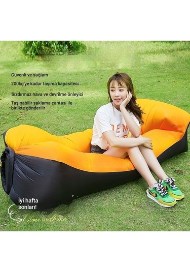 Novahub Şişme Koltuk, Baş Destekli Tek Kişilik Hava Yatağı Kamp Ve Açık Hava Etkinlikleri İçin Taşınabilir Kırmızı Kırmızı