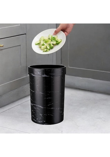 Suntek Çöp Kovası Banyo Oturma Odası 18cmx29.5cm-siyah Siyah