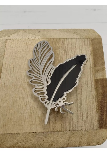 Re Chic Sh "şairin Tüyü" Broşu 228789497 Gri